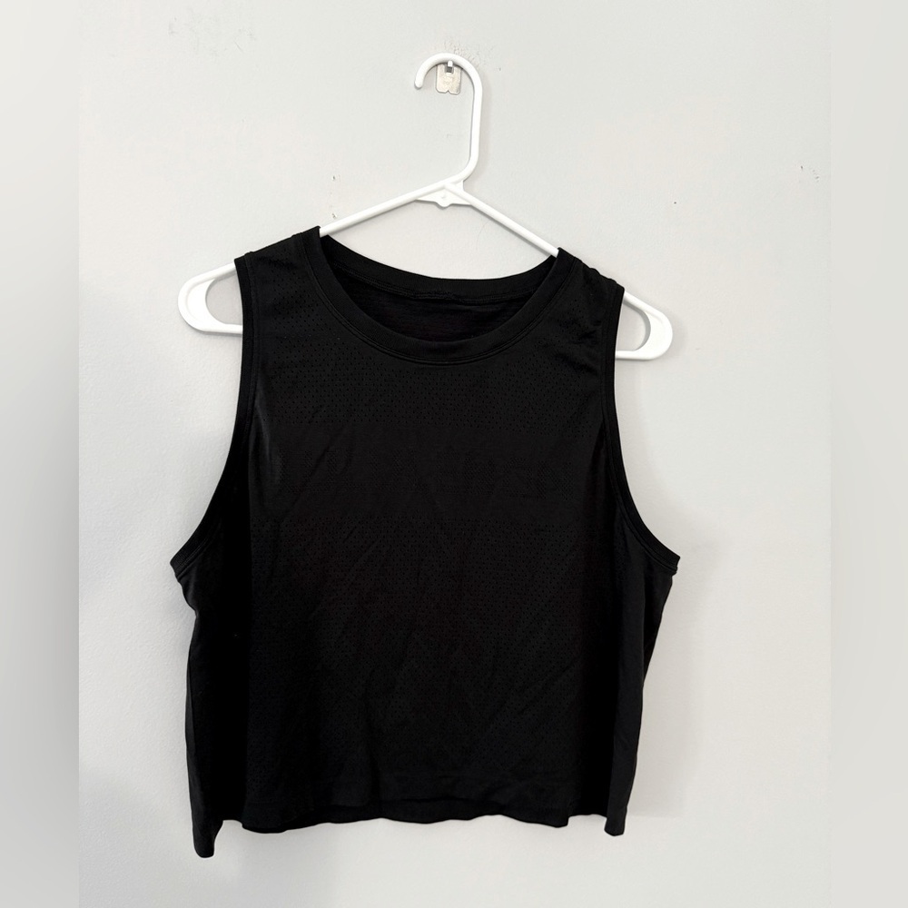 Lululemon Workout Tank Top Breathable Cropped Tank Top Lightweight Black Size 6
